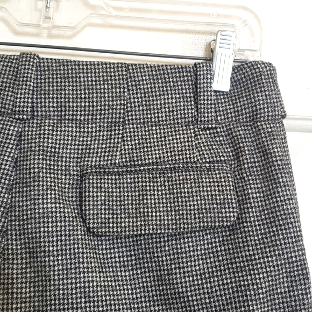 💐 Banana Republic Martin Fit Houndstooth Wool Blend Trouser Shorts Gray Black 2 - Picture 7 of 9